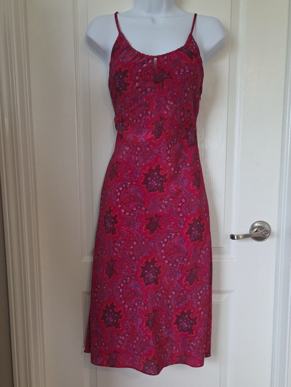 90s EXPRESS Red Paisley Slip Dress